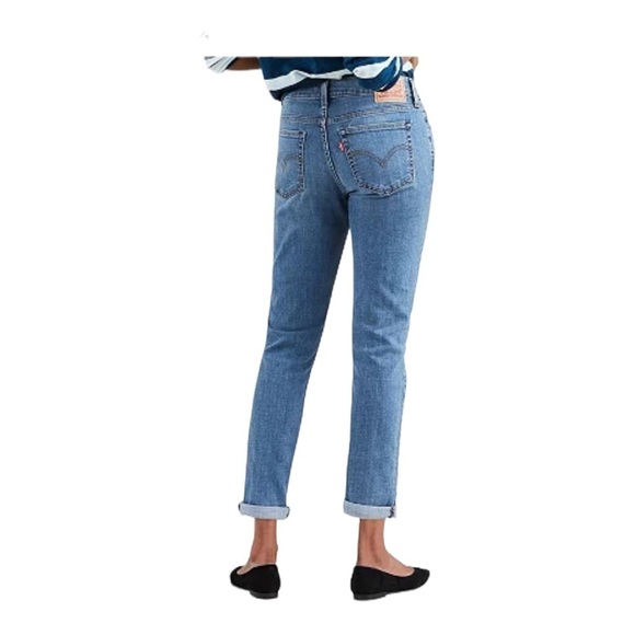 LEVI'S Boyfriend High Rise Cuffed Jeans Distressed Plus Size 26W NWT - Picture 4 of 6